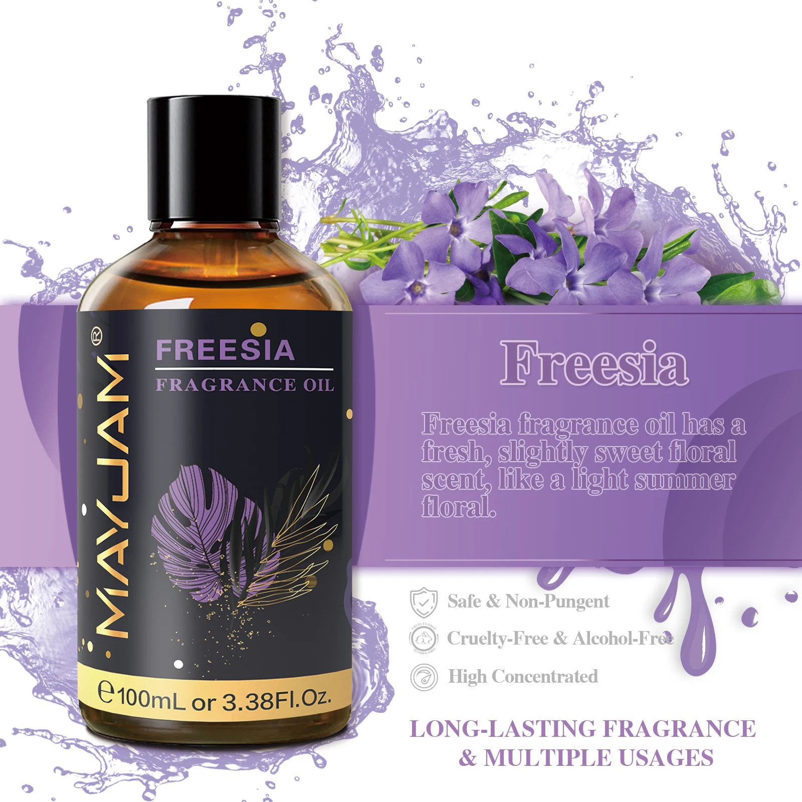 MAYJAM 100ml Aromatic Oils Freesia Fresh Linen Mandarin Parma Violet Fragrance Oils For Humidifier Diffuser