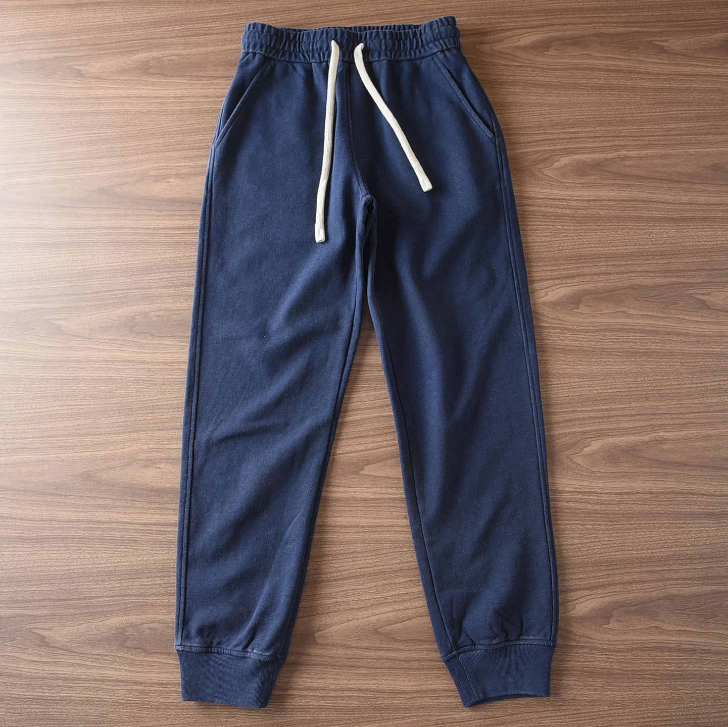 

Осень-зима, новые американские ретро вязаные спортивные штаны с завязками на щиколотке, мужские потертые старые повседневные спортивные штаны из 100% хлопка с тонким бархатом