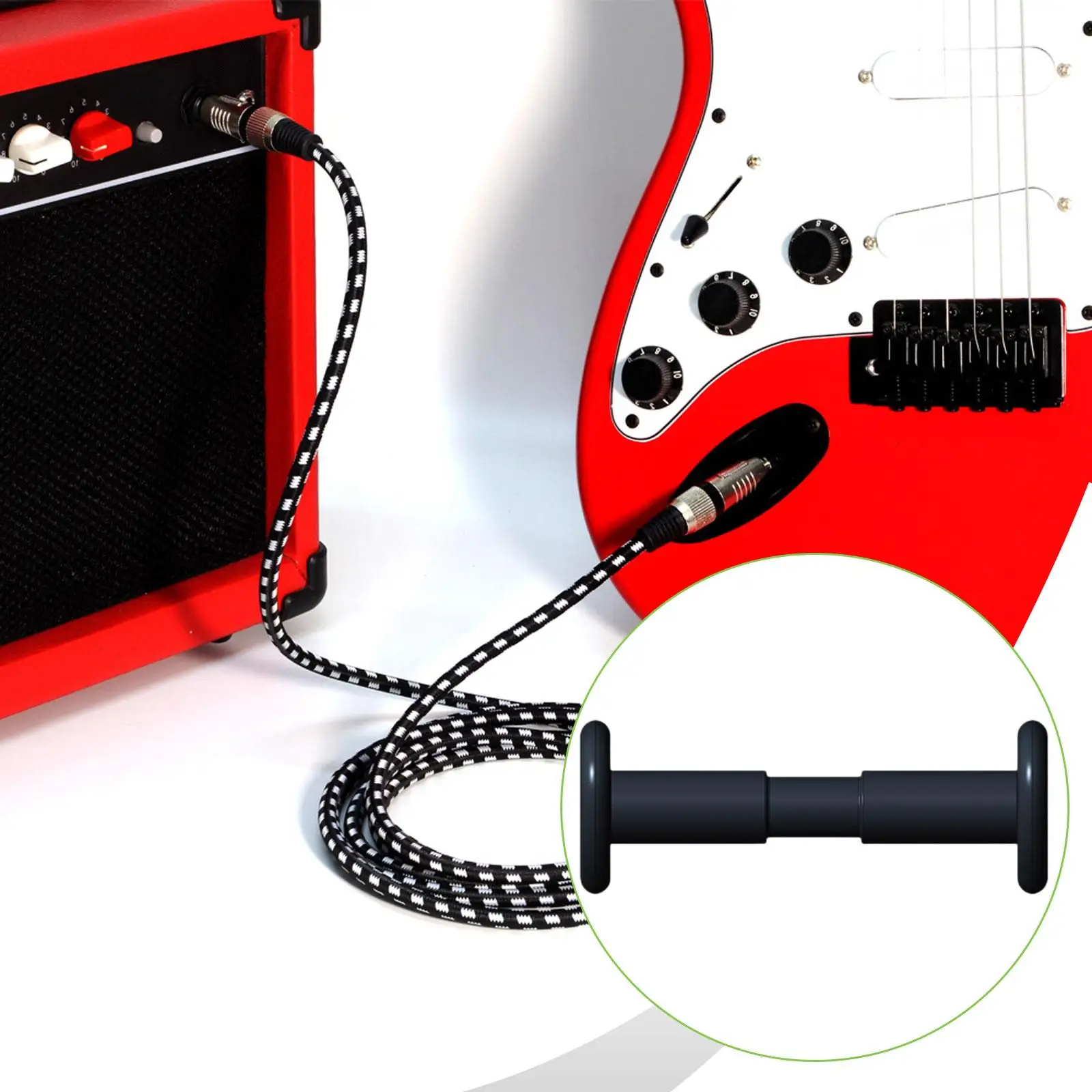 واقي مقبس كابل الصوت من السيليكون لموسيقي الجيتار المتوافق مع معدات الصوت السوداء أداة صيانة الكابلات #4