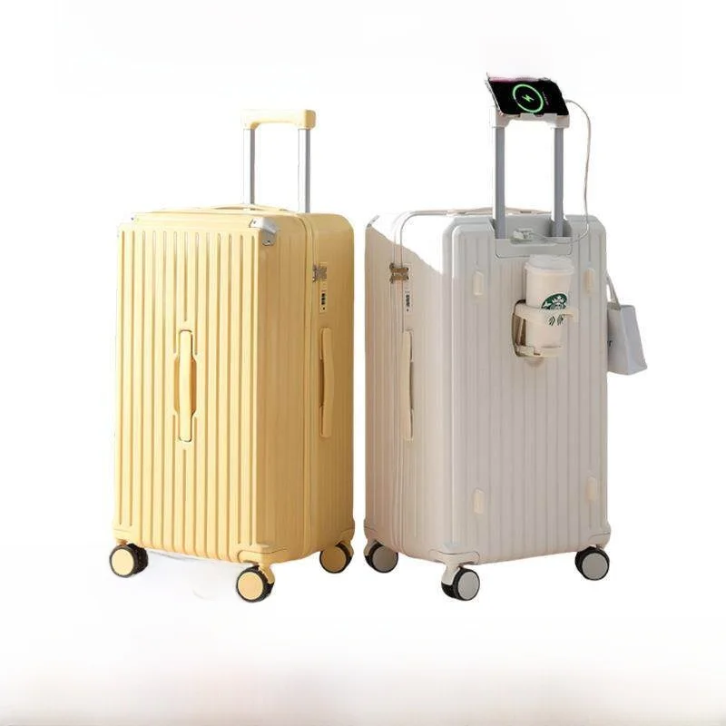 large-capacity-multi-function-luggage-carry-on-suitcase-with-cup-holder-silent-universal-wheels-durable-travel-bag-for-students