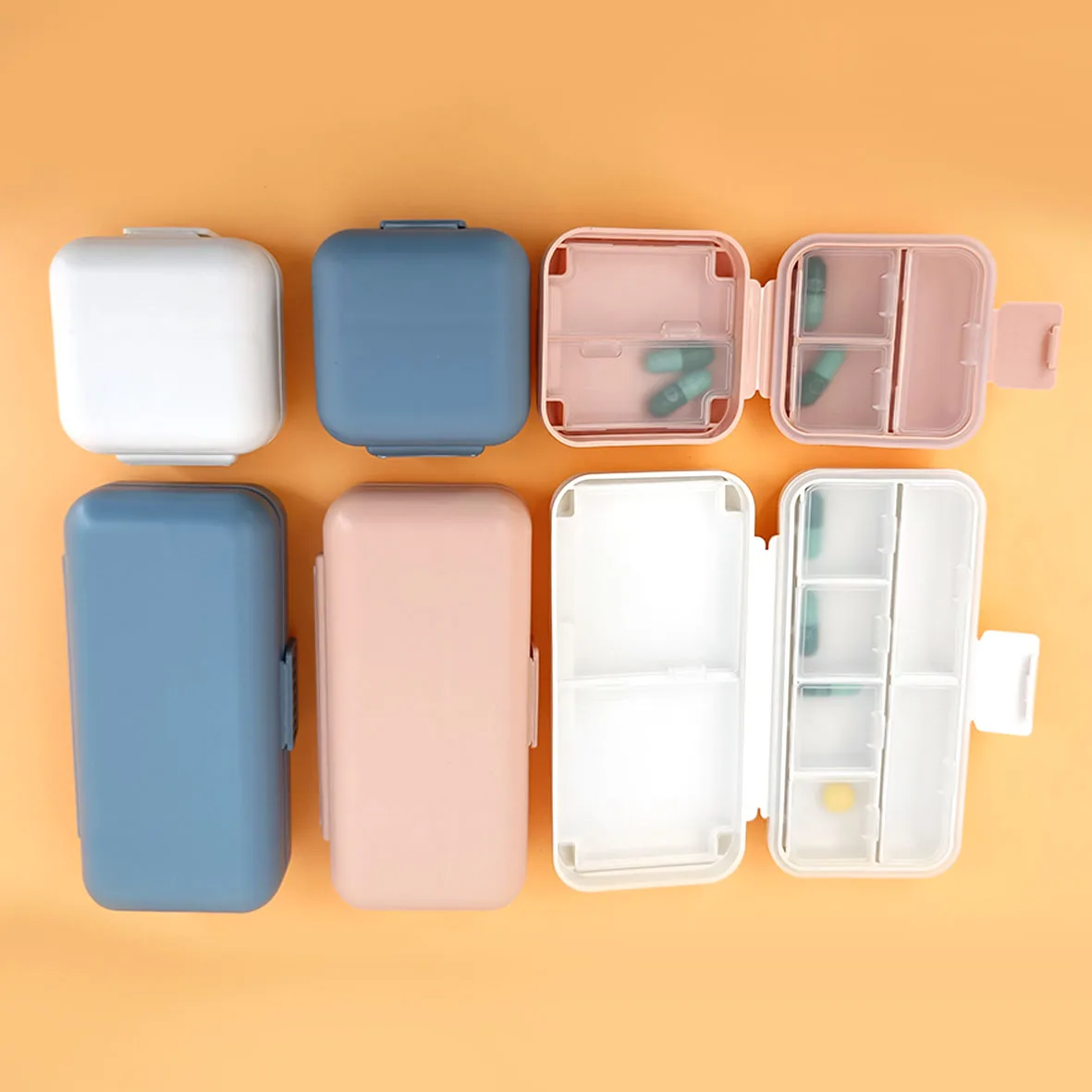 5/8 Grids Organizer Container For Tablets Travel Pill Box With Seal Ring Sealed Organizer Container Portable Medicines Case