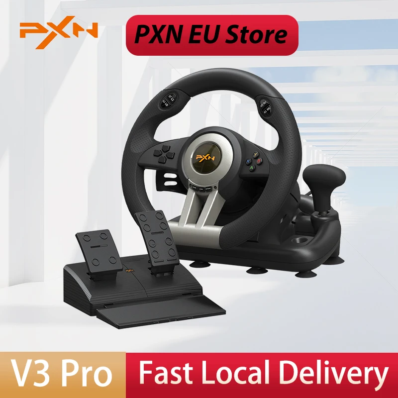 

PXN V3 Racing Steering Wheel with Pedals Vibration Volante Gaming Wheel For PC/PS3/PS4/SwitchXbox One/Xbox Series X/S