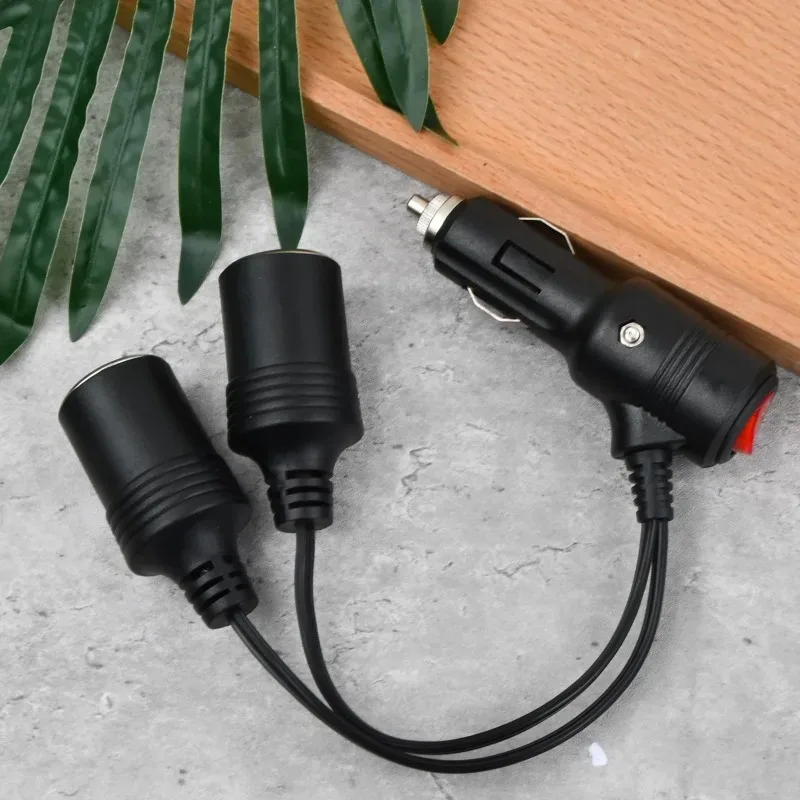 جديد 1 قطعة ولاعة السجائر في السيارة 12-24 فولت محول الفاصل ل 1 ذكر إلى 2 أنثى مآخذ Y الفاصل مع مفتاح إيقاف 20 سنتيمتر #4