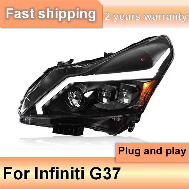 

Car Accessories for Infiniti G37 Headlight 2010-2015 G25 Headlamps DRL Turn Signal Low High Beam Projector Lens