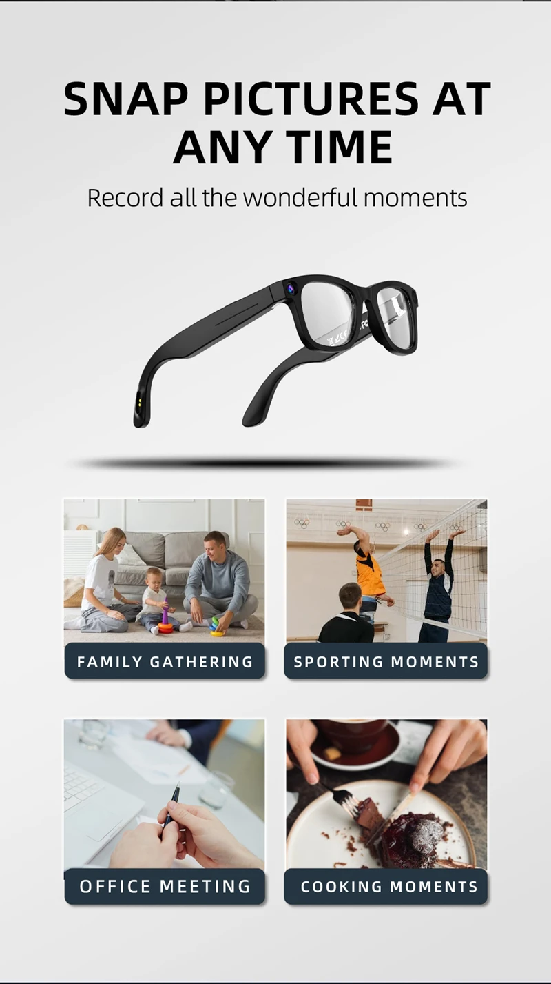 Xiaomi 800W Pixel Intelligent Glasses G300 AI HD Shooting Video Recording Voice Call Translation Glasses Photochromic Lens
