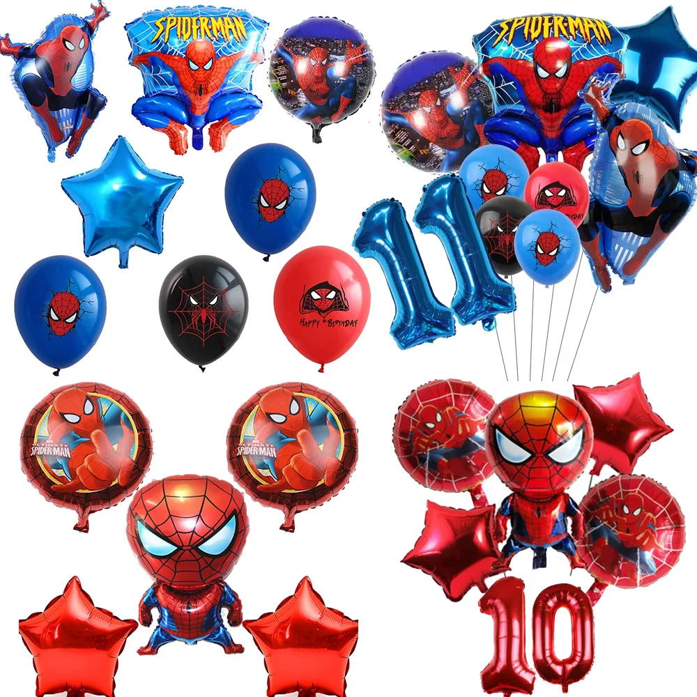 Marvel Blue Spider-Man Birthday Balloon Set Red Spider-Man Balloon Party Accessories Birthday Party Favor Decoration Baby Shower