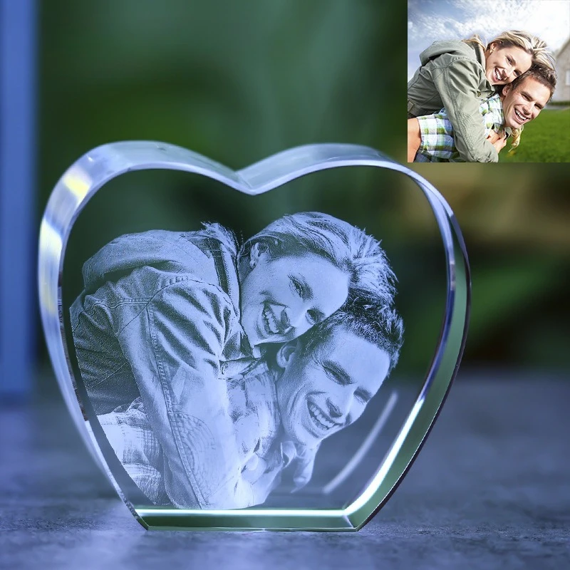Custom Photo Candle Holder Glass Crystal Laser Engraving 3D Figure Photo Pet Photos Personalized Printing Eternity Souvenir Gift