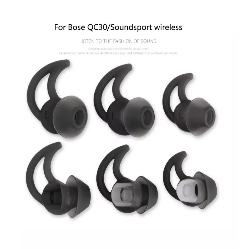 Earphones Silicone Case For BOSE IE2 QC30 Soundsport Covers Earbuds In-Ear Ear Pads Caps Eartips Earplugs Cushion 3pairs