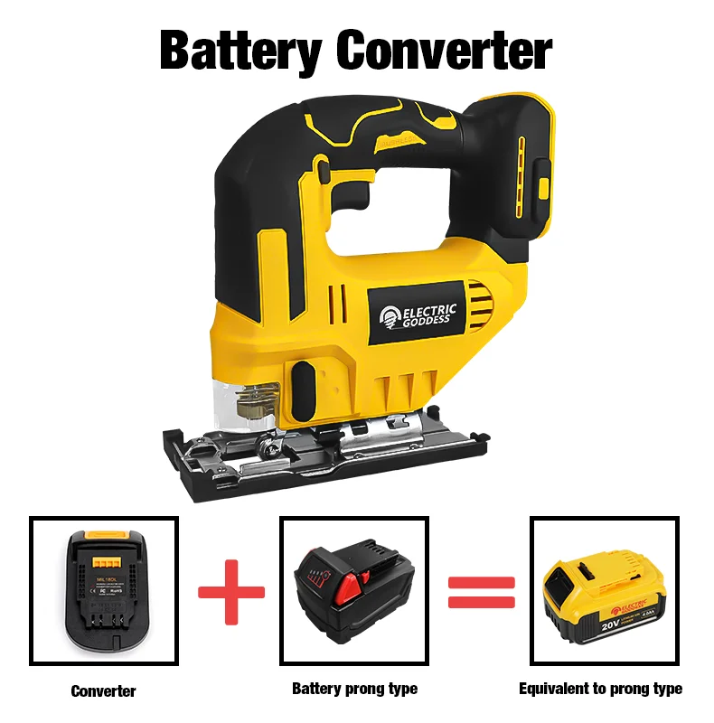 Electric Goddess Brushless Jigsaw Electric Jig with Saw Blade Cordless Barrel Handle Jigsaw Tool For Dewalt 20V Battery Pin
