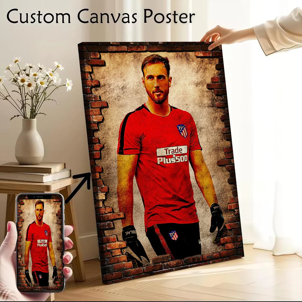 Póster de Jan Oblak, pintura en lienzo impresa personalizable para imágenes, arte de pared, decoración de habitación, decoración interior, decoración del hogar