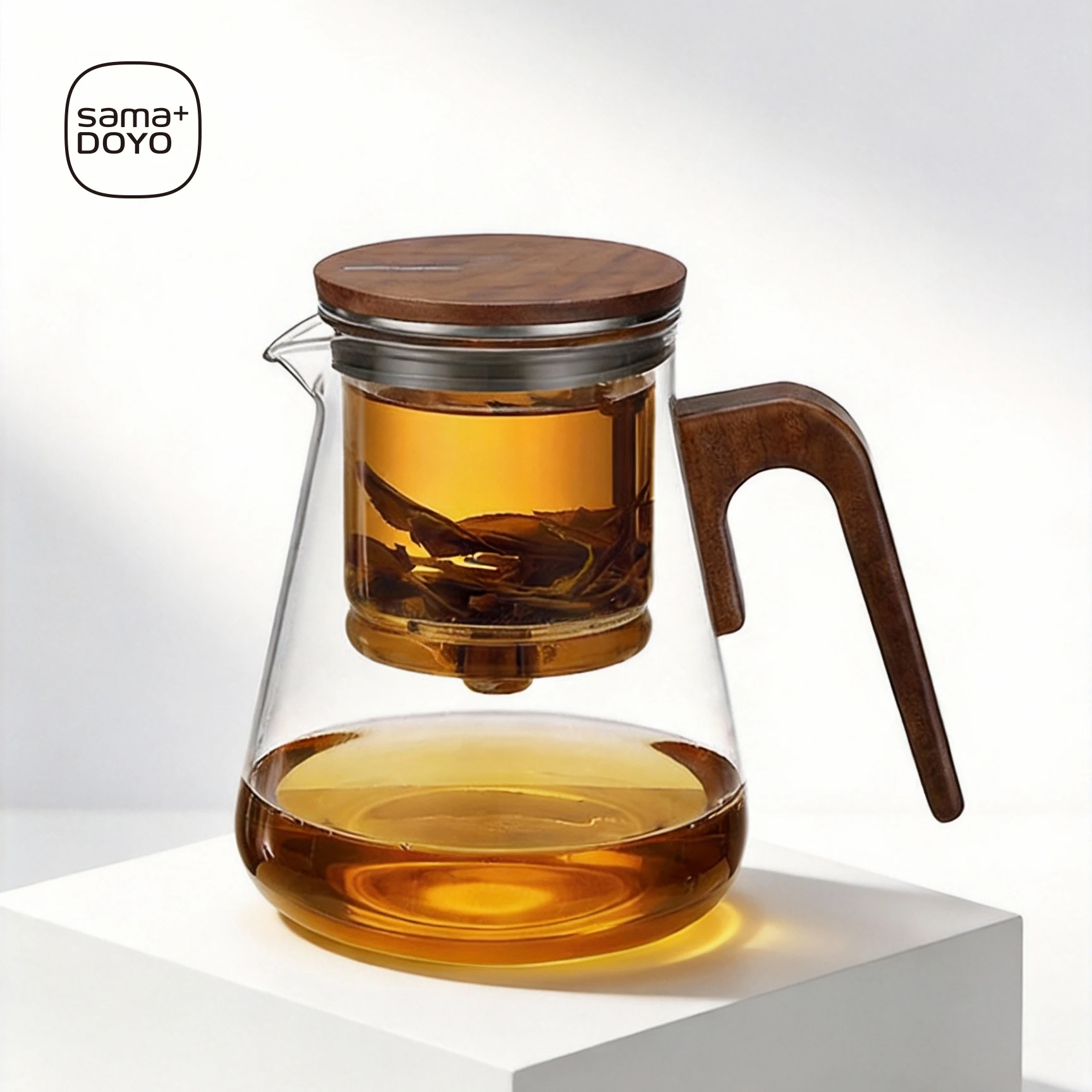 

Элегантная чашка Bonston с разделением, пузырьковый чайник, термостойкий стеклянный чайник, простой фильтр, чайная чашка 500 мл