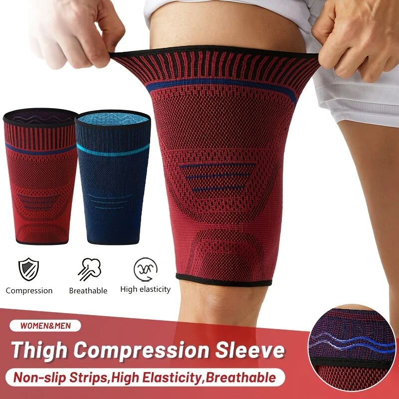 1PCS Thigh Compression Sleeves – Quad & Hamstring Support for Men & Women – Breathable Leg Sleeves for Running,Weightlifting,Gym