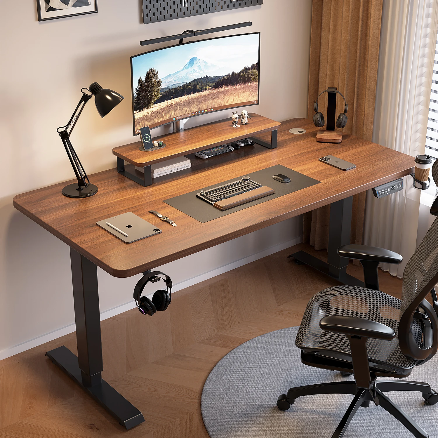 Modern Dual Motor Smart Lift Desk for Home for Gaming & Computer Study Electric Lift Table for Home Office Use