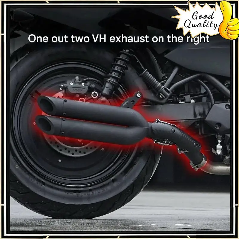 

Good Quality For Kawasaki ELIMINATOR 500 modified exhaust system with thick sound 1 out 2 exhaust
