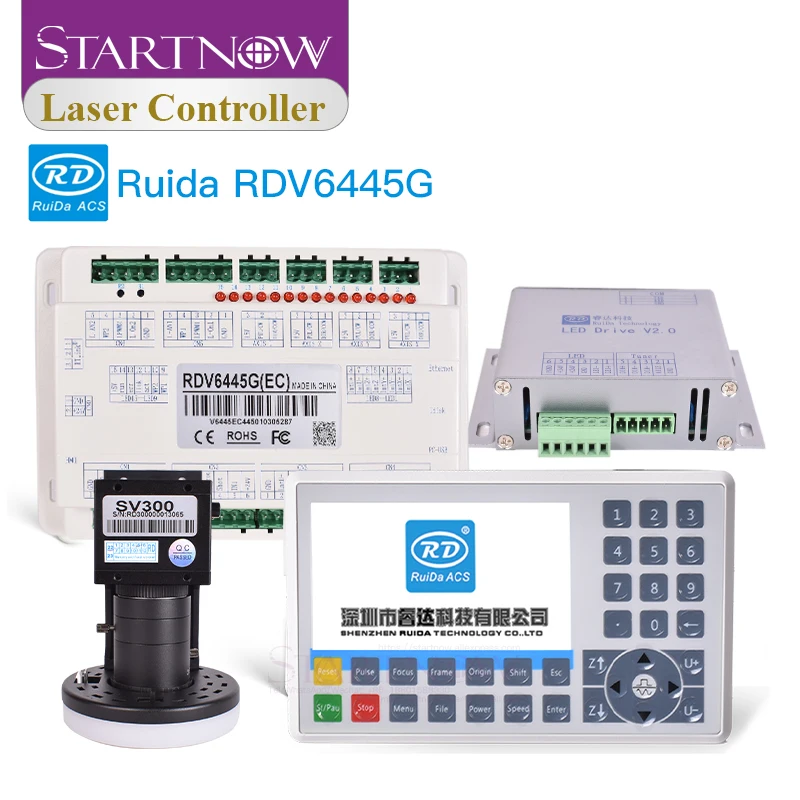 Startnow Ruida Small Vision Laser Controller System RDV6445G/S For CO2 CNC Cutting Engraver Display Panel Control Board RDV6442G