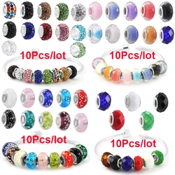 10Pcs/Lot Luminous Crystal Murano Glass Charm Beads Fit Original DIY Brand Bracelet For Women Men Jewelry Gift Special Offer