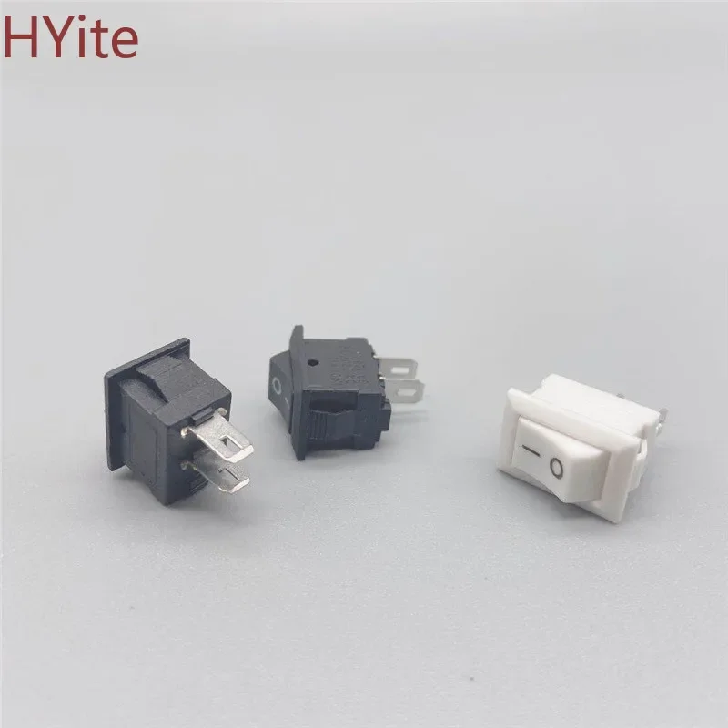 10Pcs Push Button Switch 10x15mm SPST 2Pin 3A 250V KCD11 Snap-in On/Off Boat Rocker Switch 10MM*15MM Black Red and White