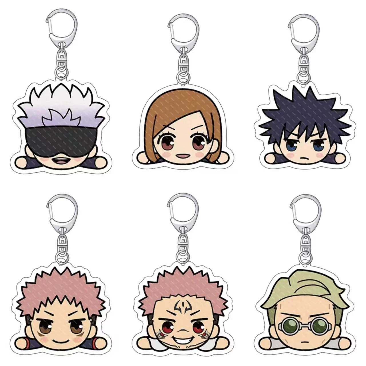 

New Model Jujutsu Kaisen Surrounding Acrylic Keychain Cute Cartoon Gojo Satoru Suguru Geto Toge Inumaki Itadori Yuji