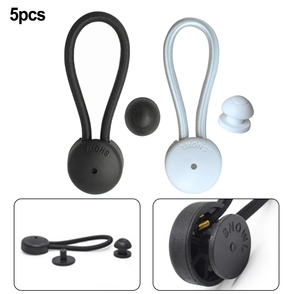 5pcs Shock Cord Fastener Bungee Cord Clip With Knob For Tent Boat Yacht RV Cover Elastic Rope Lace Fixed Boat Pole Camping Parts
