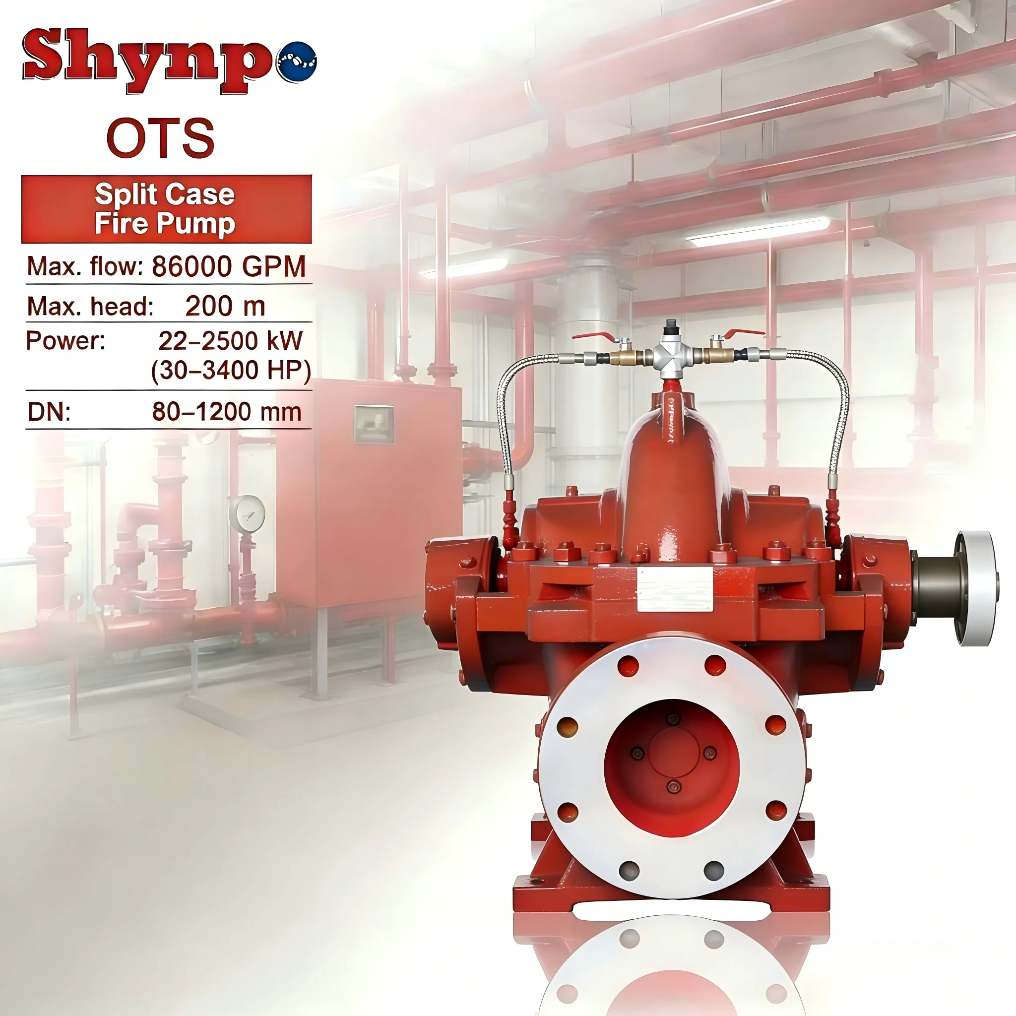 Double Suction Split Case Pump for Paper Mill White Water Circulation and Reuse System SHYNPO OTS