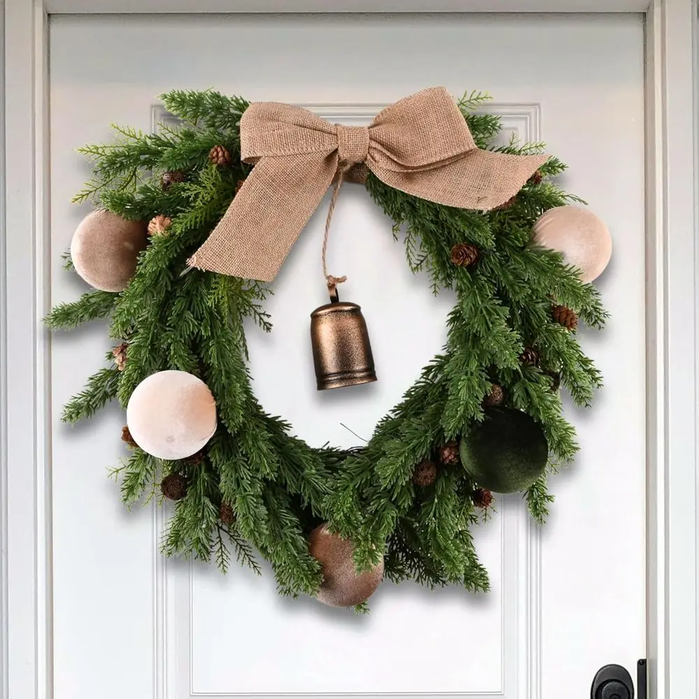 15 قطعة من زينة شجرة عيد الميلاد المخملية متعددة الألوان - مجموعة مقاومة للكسر 80 ملم (3.15) باللونين الأخضر والبني