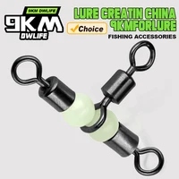 Giratorios de 3 vías, 15 ~ 60 uds., aparejos giratorios de pesca de tres vías, barril de pesca de agua salada, conector de sedal giratorio con cuentas brillantes