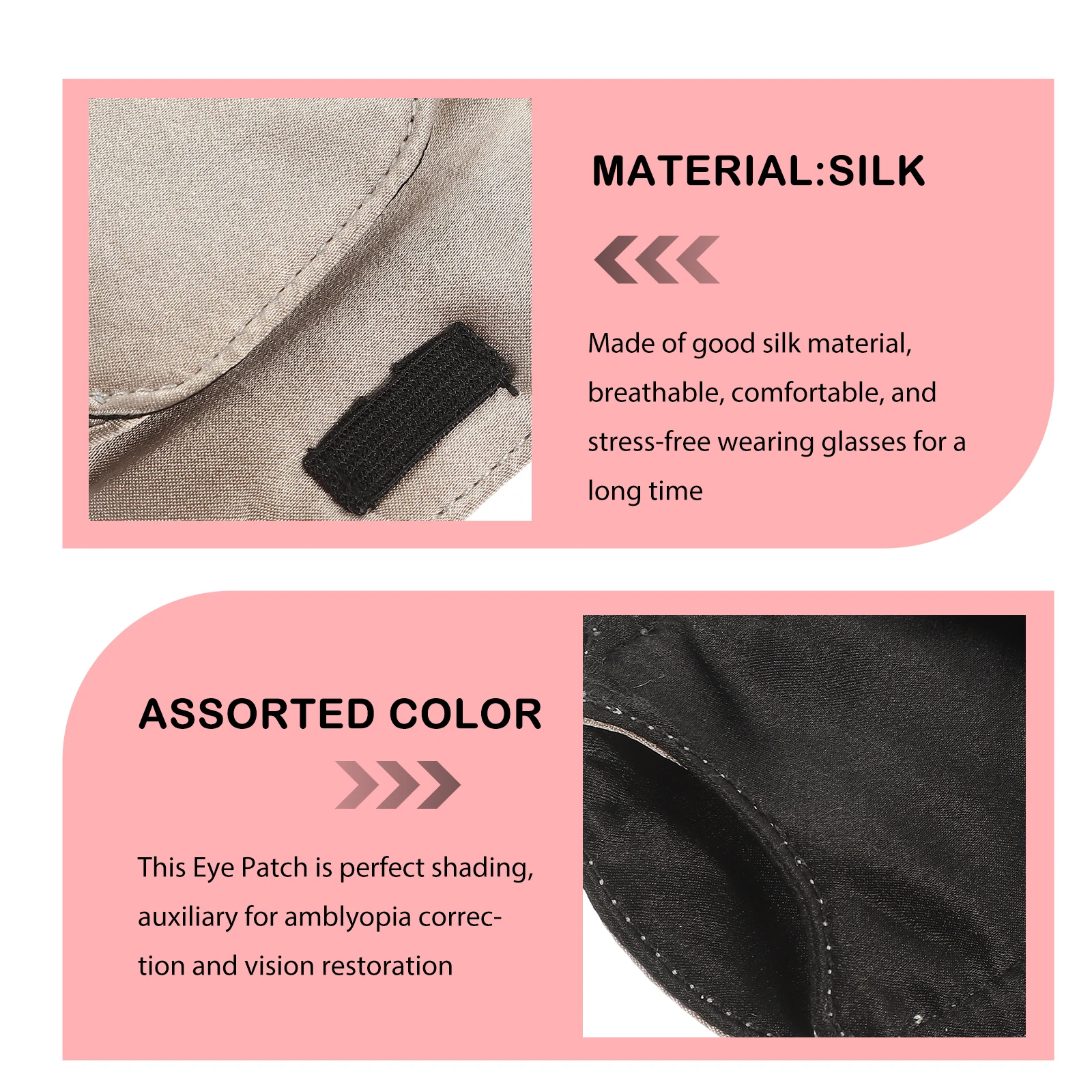 

2pcs Single Eye Patches For Lazy Eye Strabismus Correction Comfortable Amblyopia Breathable Silk Eyepatch Vision Training