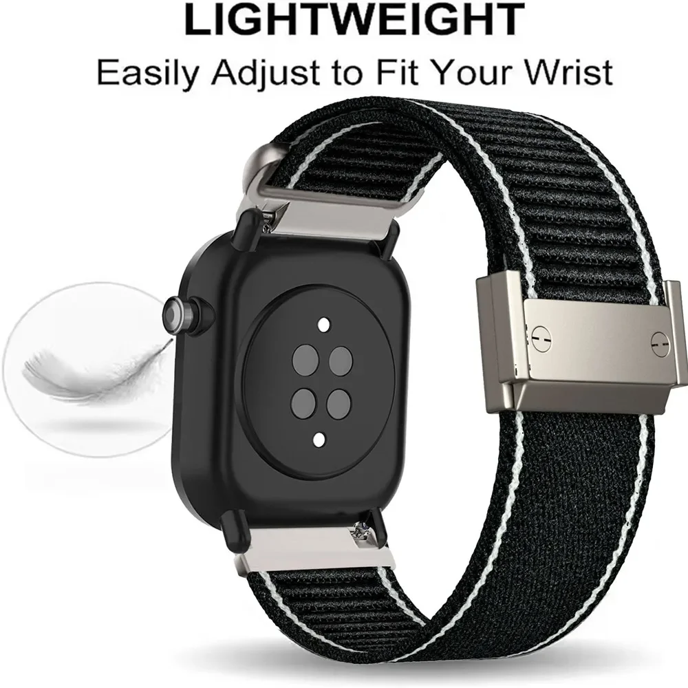 2pcs Bands for Amazfit T-Rex 3 Pro 48mm One Metal Strap and One Nylon Strap view 2