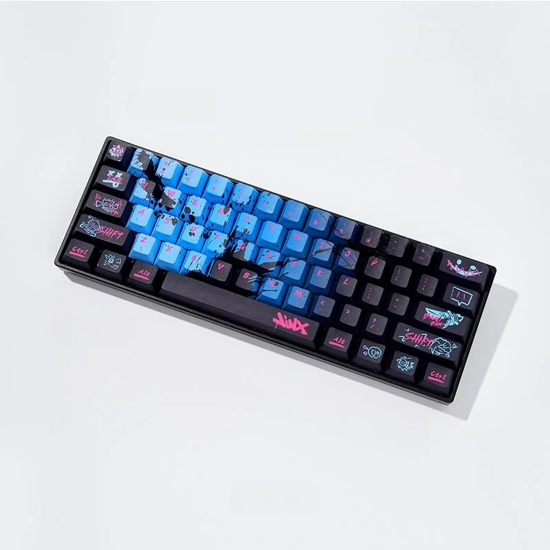 أغطية مفاتيح Jinx Hero Theme 137 أغطية مفاتيح لموضوع اللعبة PBT ارتفاع الكرز Esports أغطية مفاتيح ميكانيكية Wooting/Razer 68/87/108