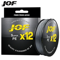 JOF  X12 Lure Line Braided Fishing Line Pesca Carp Multifilament Fly Wire PE Line Saltwater 12 Strands 100M 300M 25-92kg