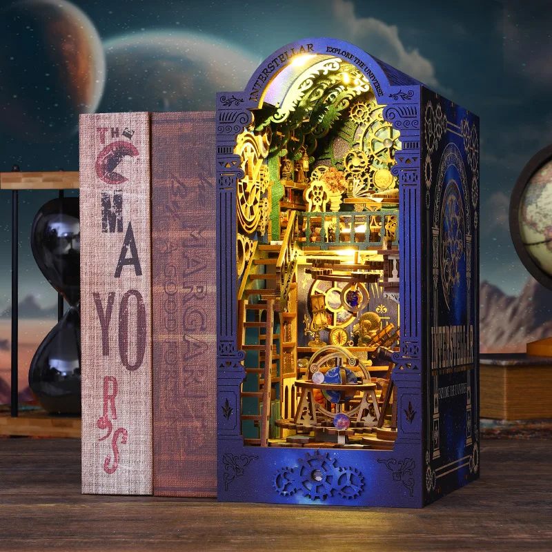 OUZEY Nook del libro della missione interstellare, Habitat spaziale fai-da-te in legno 3D, kit di costruzione di fantascienza per adolescenti