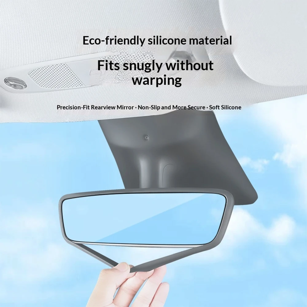 For Tesla Model Y / 3 Silicone Rear View Mirror Protector Frame Rearview Mirror Edge Protective Cover Car Interior Accessories