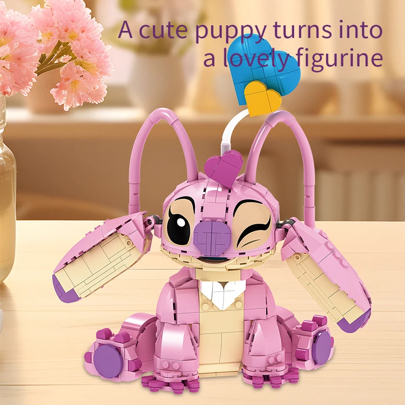 New Stitch Angel CP Building Blocks 2026- Large Piece Cartoon Toys with Moving Ears Kids Assembly Gift for  Boys Girls Birthday