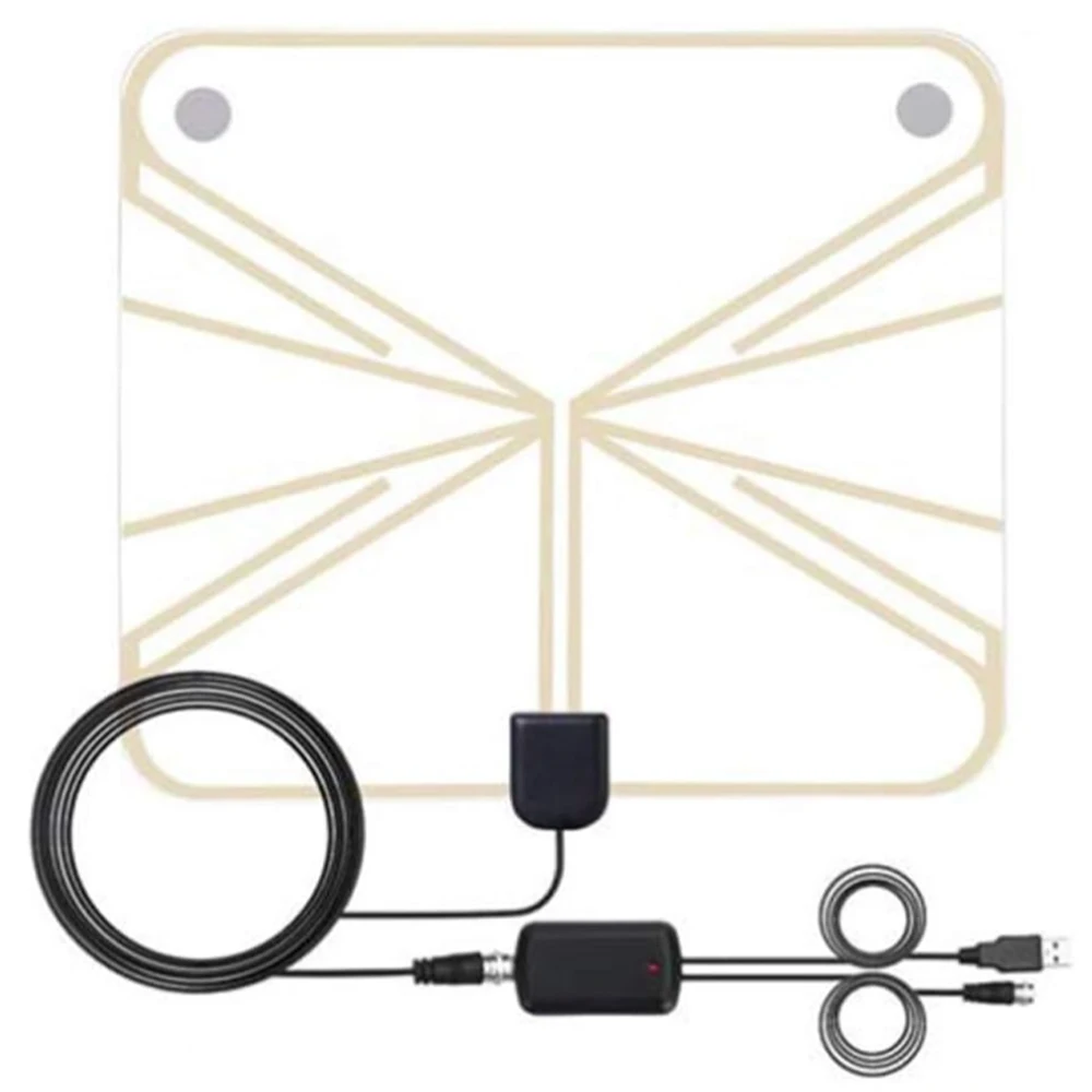 

Digital HDTV Antenna-Indoor TV Receiver Antenna Support 4K HD with Signal Booster & USB Power Adapter with 13ft Cable