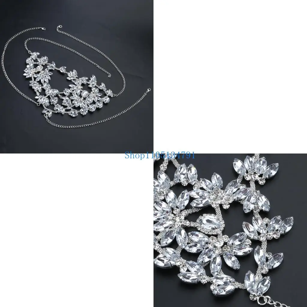 98km Crystal Face Decoration Glittering for Rhinestone for Head Chain Performance Show Props Forehead Jewelry Gatsby Accessor