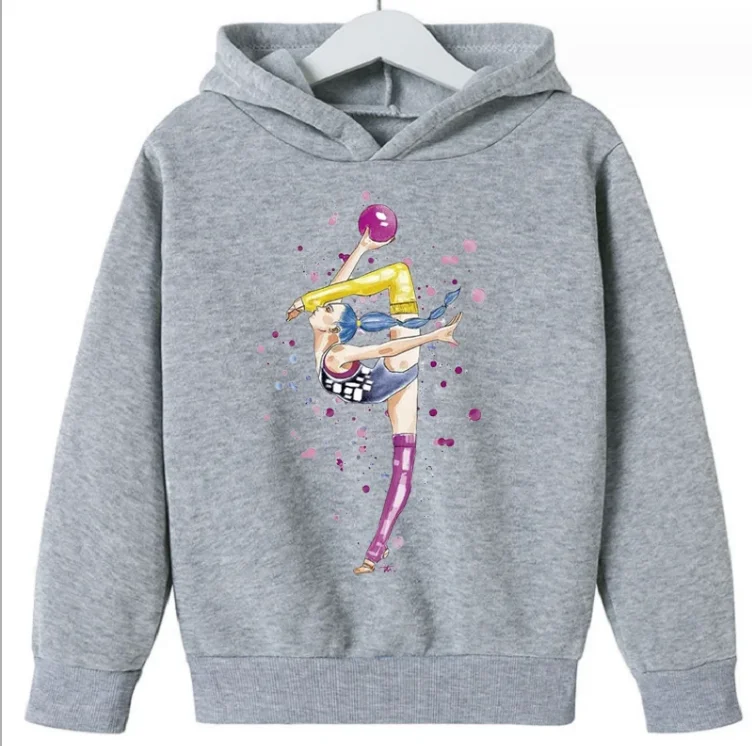 Funny Sports Fitness Dance Print Hooded Long Sleeve Sweatshirt Clothes Anime Hoodies Sweaters Tops