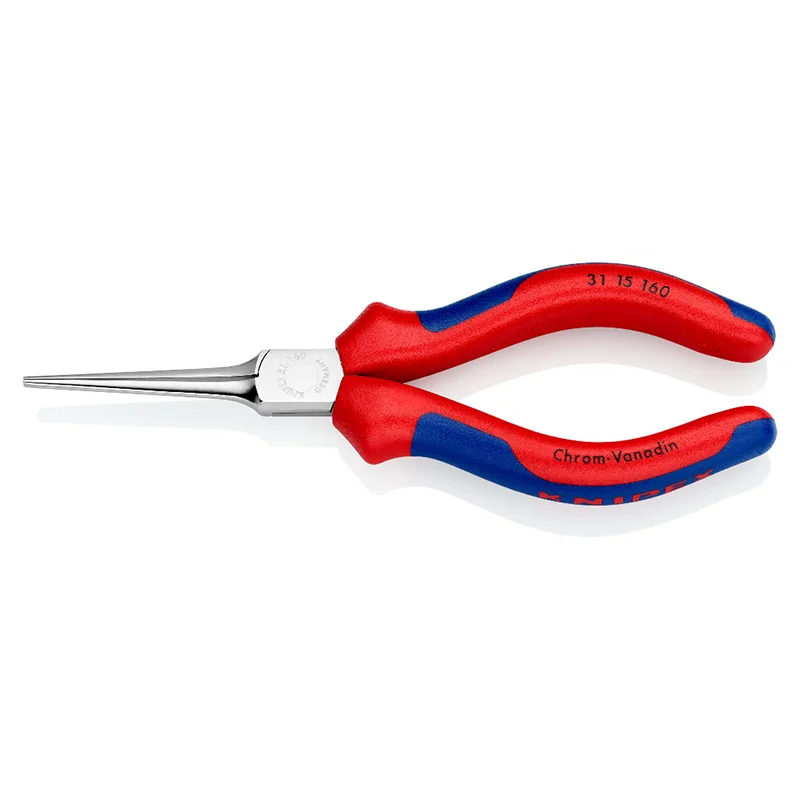 KNIPEX 31 15 160 Needle-nose Plier 124Grams 160mm Length Flat Ergonomical Shape Plier s for Bending and Adjusting Work