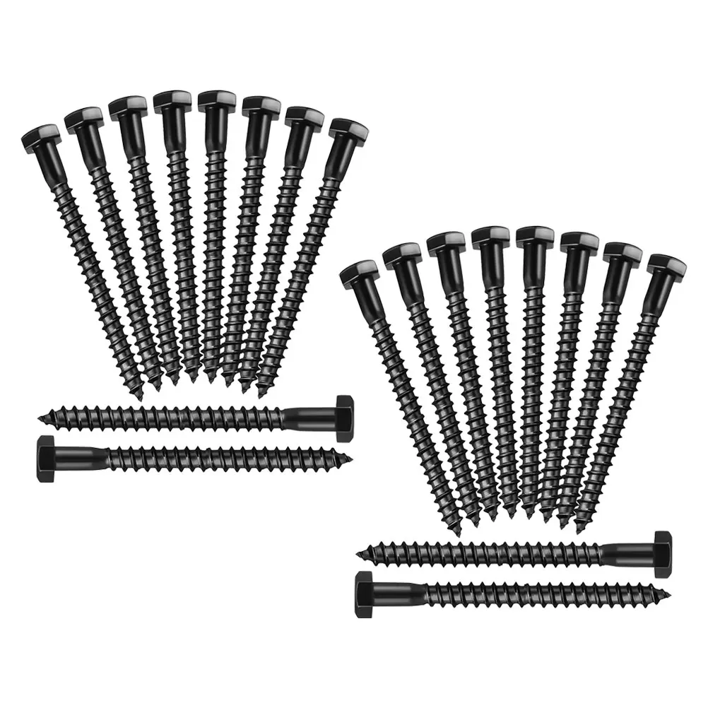 

20pcs Head Square Head Bolts 90mm M8 Thread Carbon Steel Heavy Duty Wood Screws Black Lag Bolts Outdoor Hardware