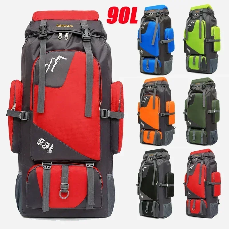 90L Leisure Sports Bag Waterproof Large Capacity Men Women Outdoor Hiking Camping Backpacks Backpack Mountaineering Bag