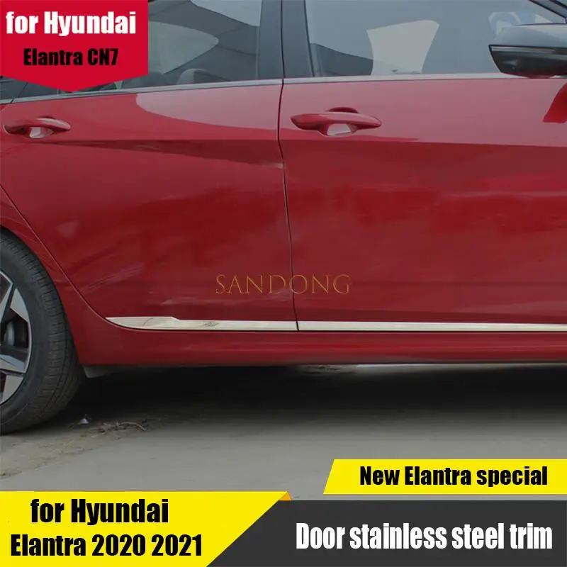 Modified new door stainless steel trim strip decorative exterior upgrade Hyundai Elantra Avante CN7 2020 2021