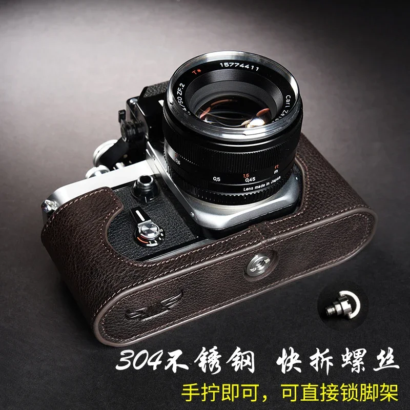 handwork Photo Camera Genuine leather cowhide Bag Body BOX Case For Nikon F2A FA F F2 F2AS body Protective sleeve box base