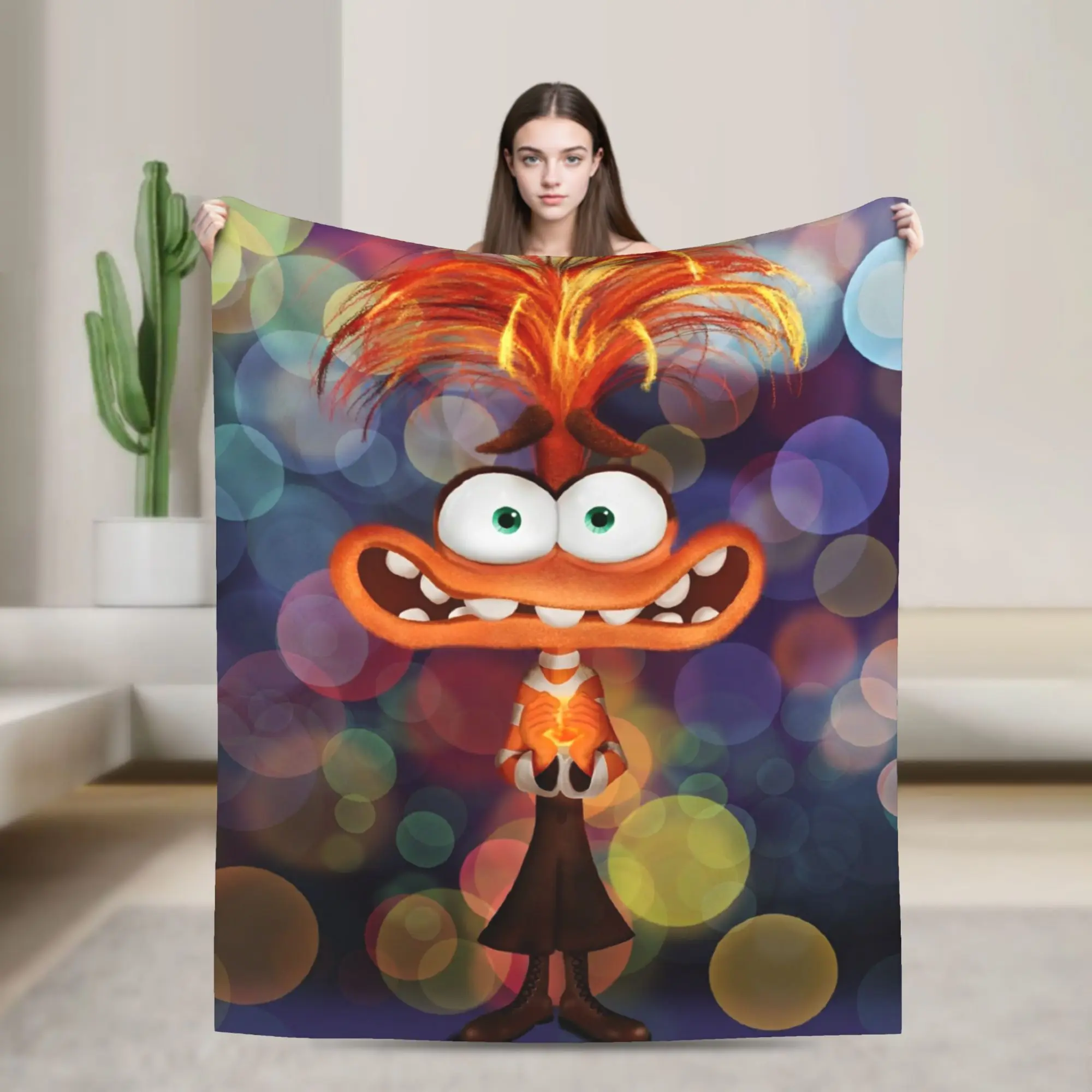 

Anxiety - Inside Out Fleece Throw Blankets Cartoon Blankets for Home Car Warm Bedroom Quilt,