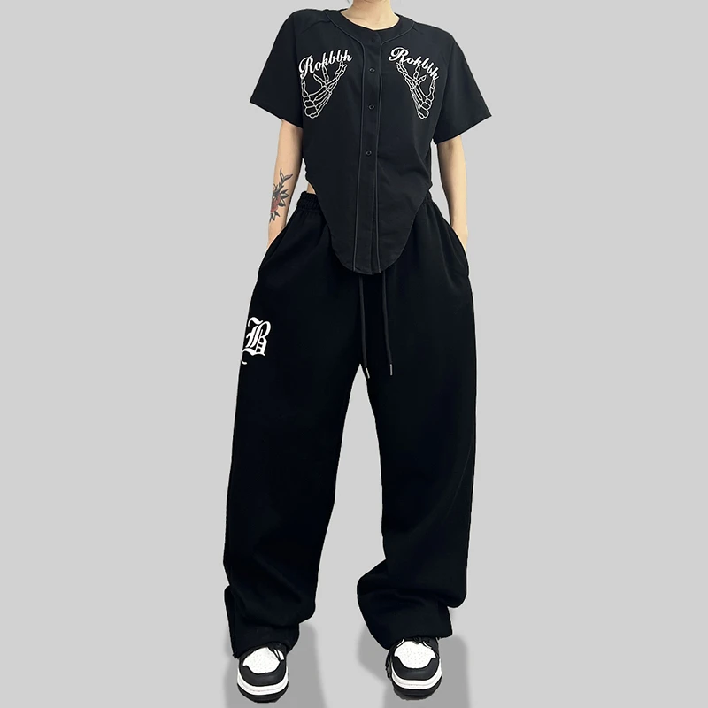 Street Personality Sweatpants Women Hip-hop Casual All-match Women Pants High Waist Spring Summer New 2024 Long Trousers