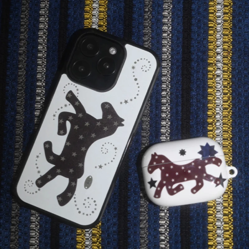 Korean Ins Trendy Creative Retro Stars Horse Phone Case For iPhone 17Promax Air 16 15 14 13 12 11 Pro Max 78Plus Y2K Matte Cover