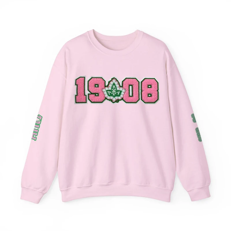 Pretty Girl 1908 numero Patch, rosa e verde, AKA Sorority , Alpha Kappa Alpha Ivy ciniglia Patch Patch di ferro per ragazze