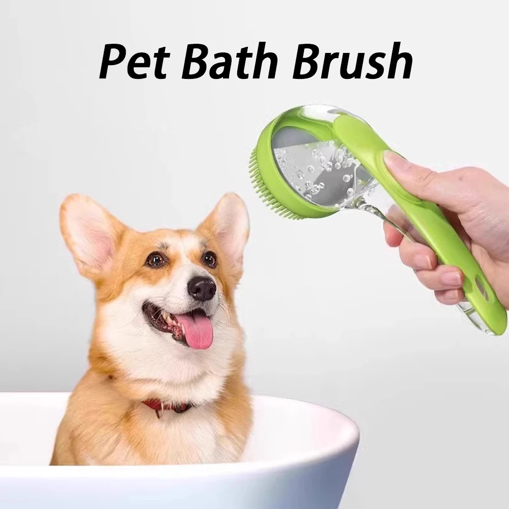 Pet Dog Bath Brush Cat Bath Brush Massage Silicone One Click Liquid Dispensing Take Bath Cleaning Supplies Pets Supplies