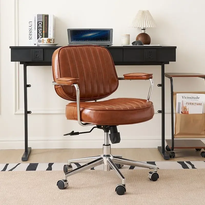 Learning Office Chair, Genuine Leather Sofa Chair, Alefye Genuine