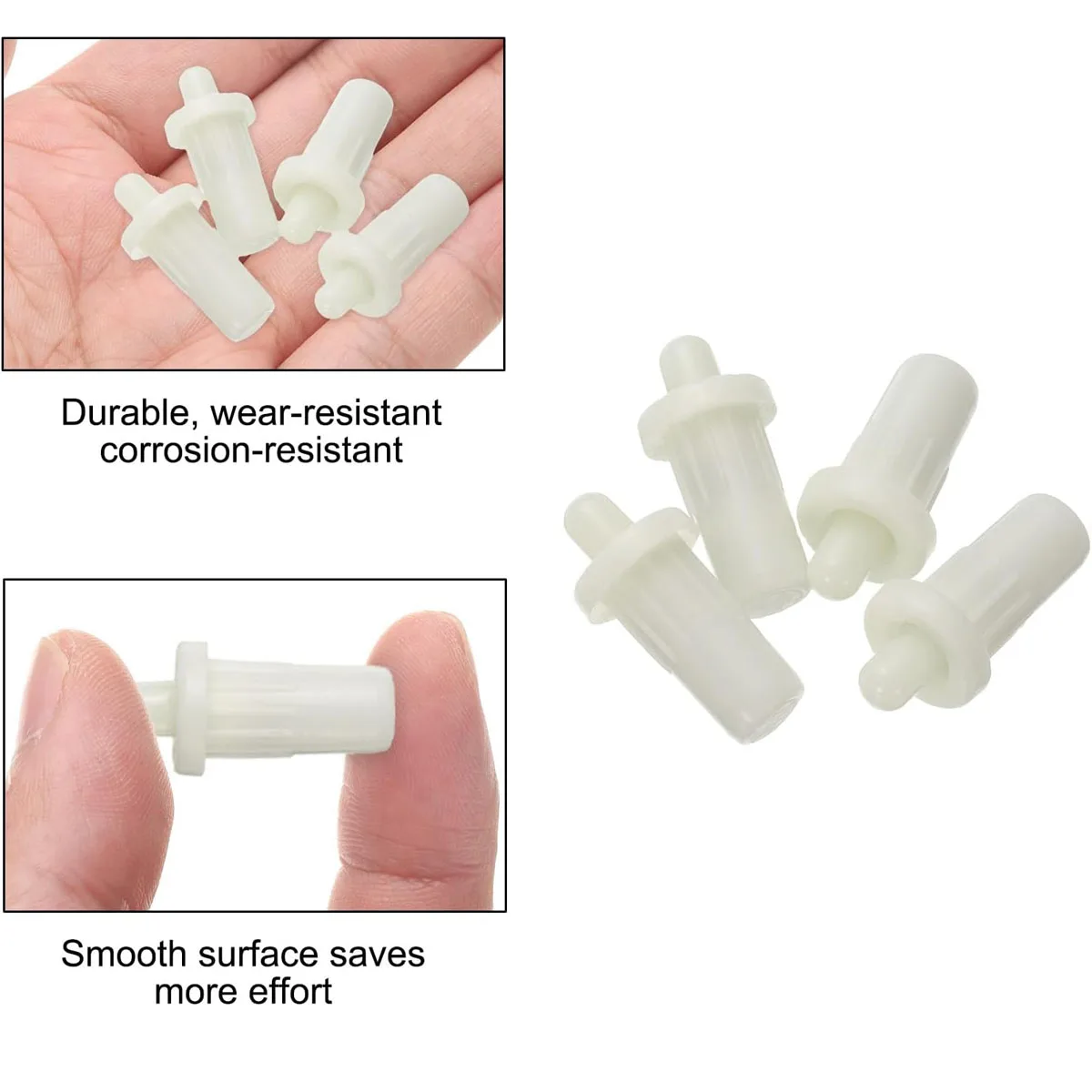 100pcs White Plastic Shutters Louver Repair Pin Maintenance Bolt Spring Loaded Replacement Pins For Shutter Door Shutter Window