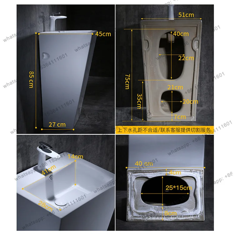 Gold integrated large pillar basin, electroplated gold with pattern wash basin