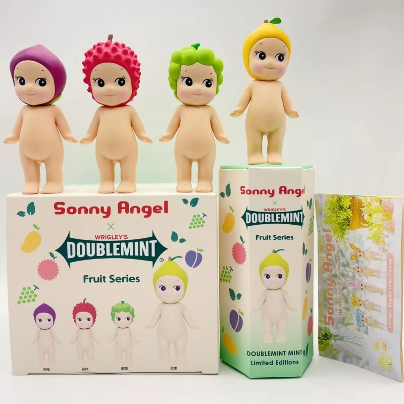 

4pcs Sonny Angel Mini Figure DOUBLEMINT Fruit Series Angel Rabbit Surprise Blind Box Tideplay Toy Cure Doll Lucky Mascot Gifts